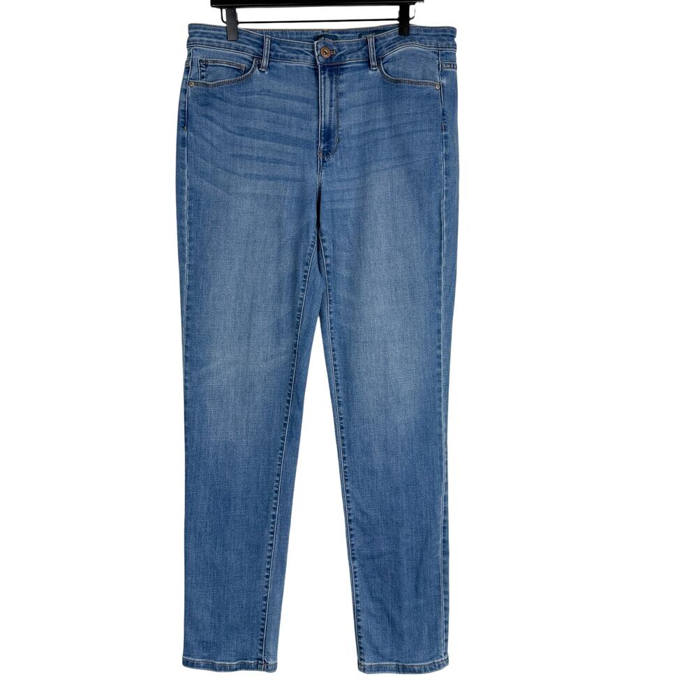 J. Jill Boyfriend Straight Leg Ankle High Rise Jeans 33L Blue - 14T 14 Tall